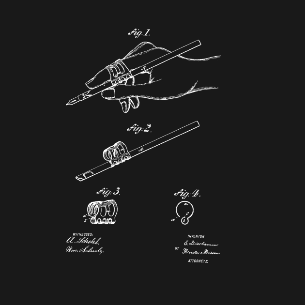 guard for penholders Vintage Patent Hand Drawing by TheYoungDesigns