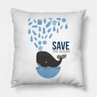 Save The Ocean Keep The Sea Plastic Free Turtle Scene Pillow