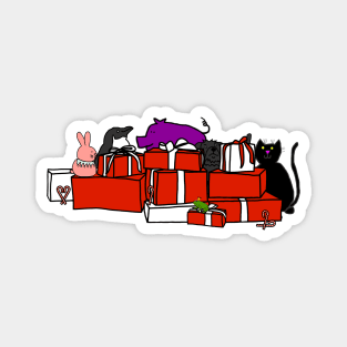 Classic Christmas Cute Animals and Boxes Magnet