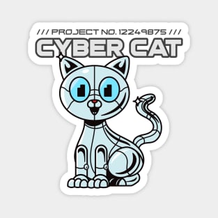 Cyber Cat Funny Futuristic Robot Cats AI Magnet