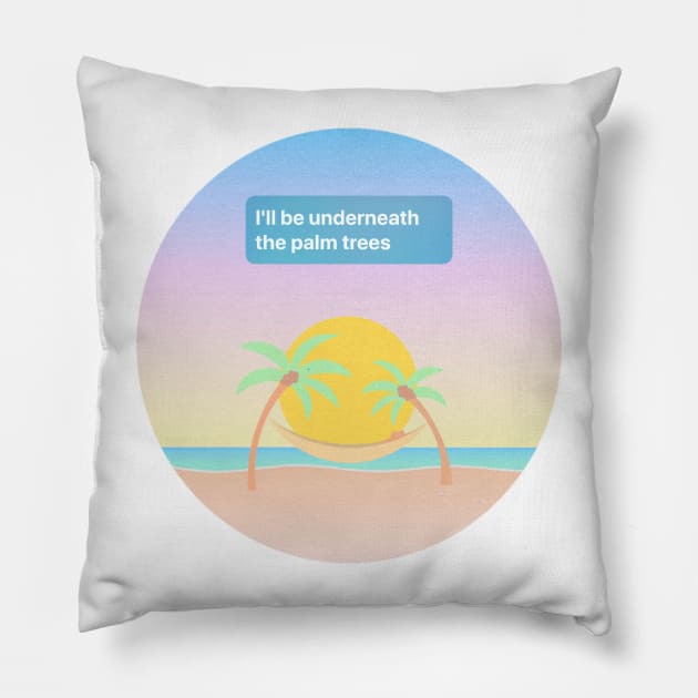 Palm Trees Surfaces Pillow by mansinone3