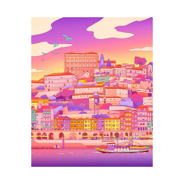 Porto by the river by Camila Illustration