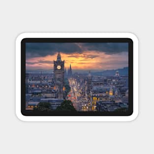 Edinburgh Princess Street Sunset Magnet