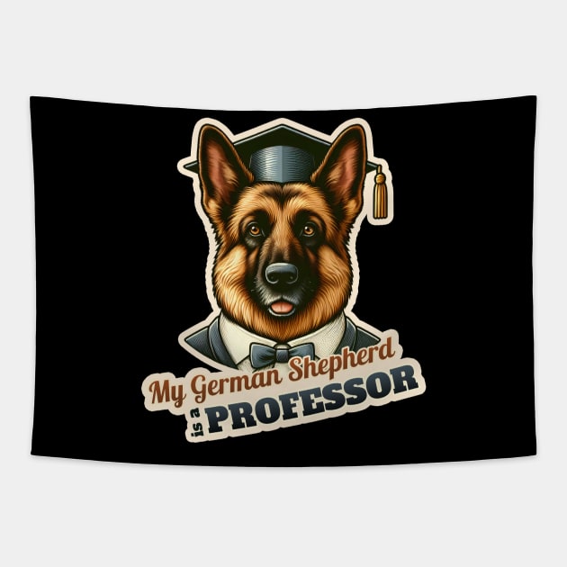 German Shepherd Professor Tapestry by k9-tee