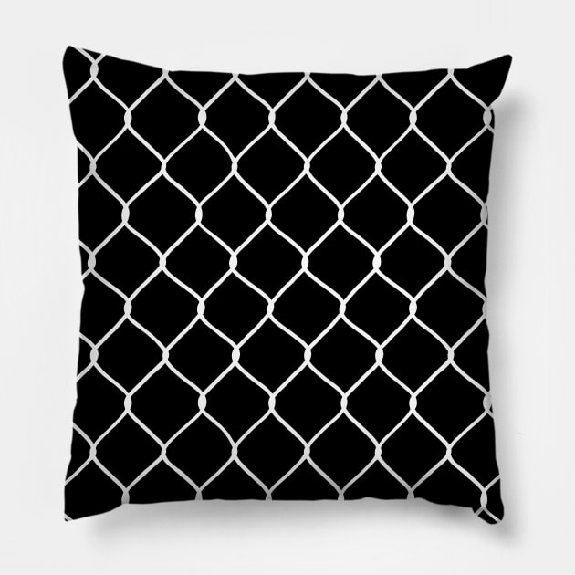 Chain Link Fence (White) Pillow by inatorinator
