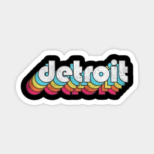 Detroit, Michigan \\// Retro Typography Design Magnet