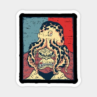 Angry Gorilla Octopus Vintage Retro Distressed Colors Magnet