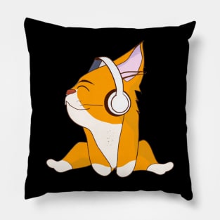 Music loving cat Pillow