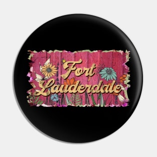 Classic Lauderdale Personalized Flowers Proud Name Pin