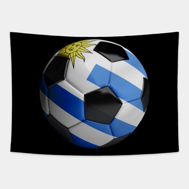 Uruguay Soccer Ball Tapestry by reapolo