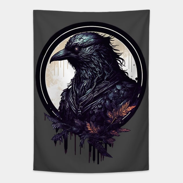 Gothic Raven Tapestry by Mojitojoe