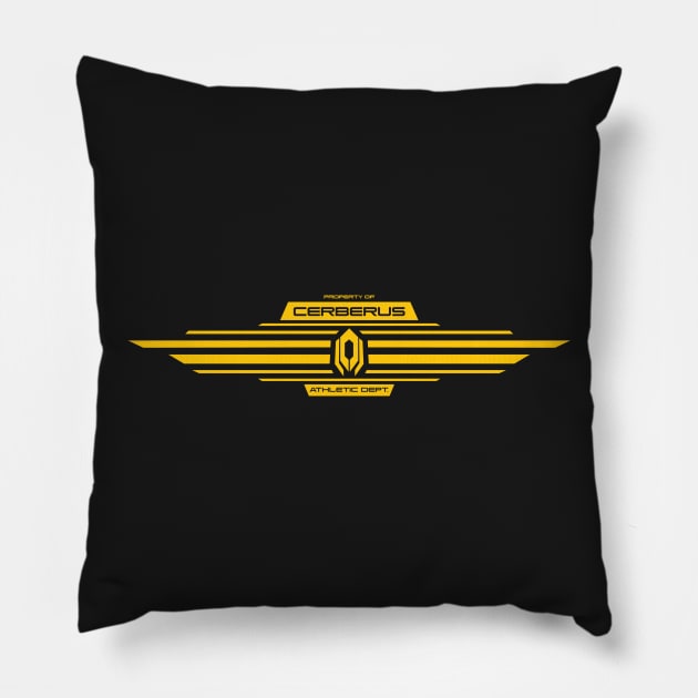 Cerberus Athletic Dept. [Gold] Pillow by Karthonic