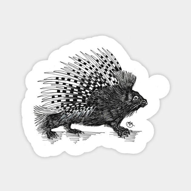 Porcupine strutting along... Magnet by angipangi7