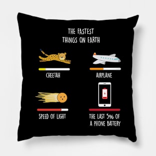 The fastest Things on Earth for humorous People Pillow