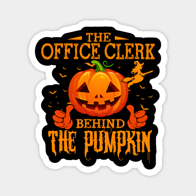 Mens The CHEF Behind The Pumpkin T shirt Funny Halloween T Shirt_OFFICE CLERK Magnet by Sinclairmccallsavd