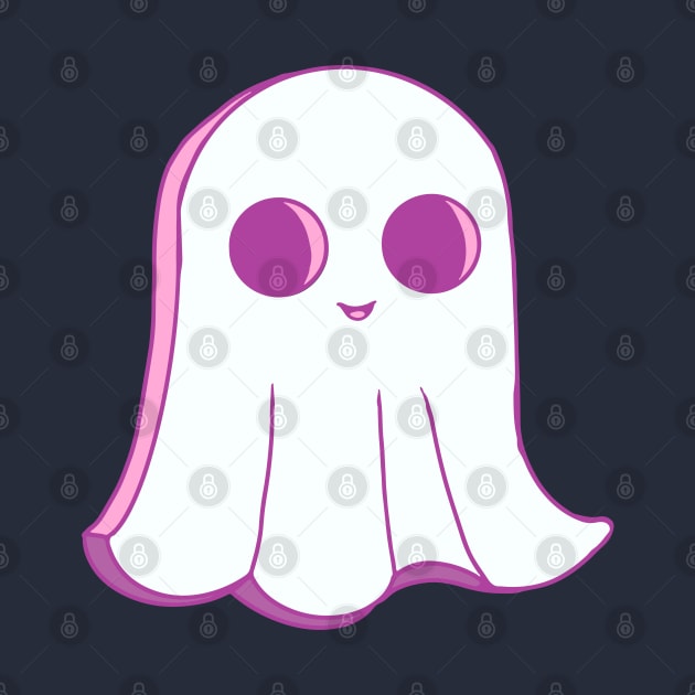 Cute pink Halloween ghost. Original illustrations in cartoon retro style. by ChrisiMM