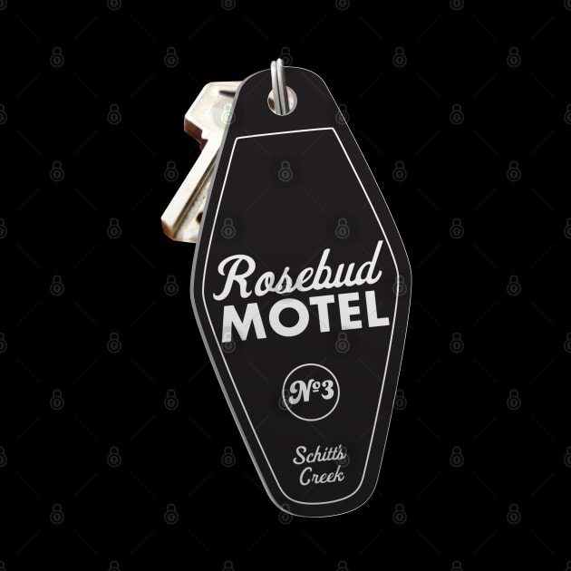 Schitt's Creek Rosebud Motel Key Tag, Retro design in black by YourGoods