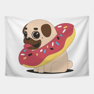 Doughnut on a Pug Tapestry