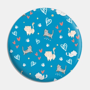 Cute Cat Love Pattern Pin