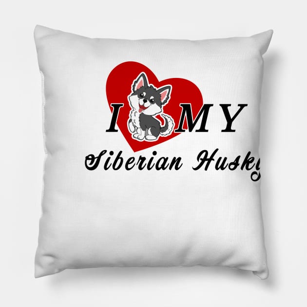 I love my Siberian Husky Pillow by AWIllustration