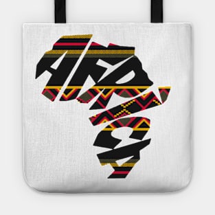 Africa Map with Kente Pattern, African Style Tote