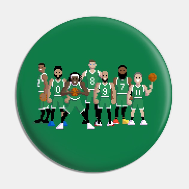 8bit Boston Basketball Squad Pin by boothy