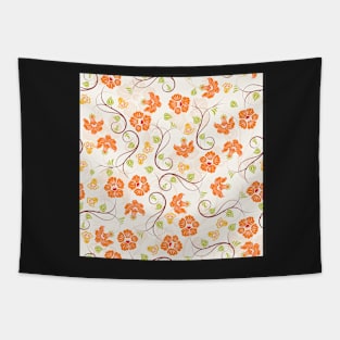 Orange Flowers Tapestry