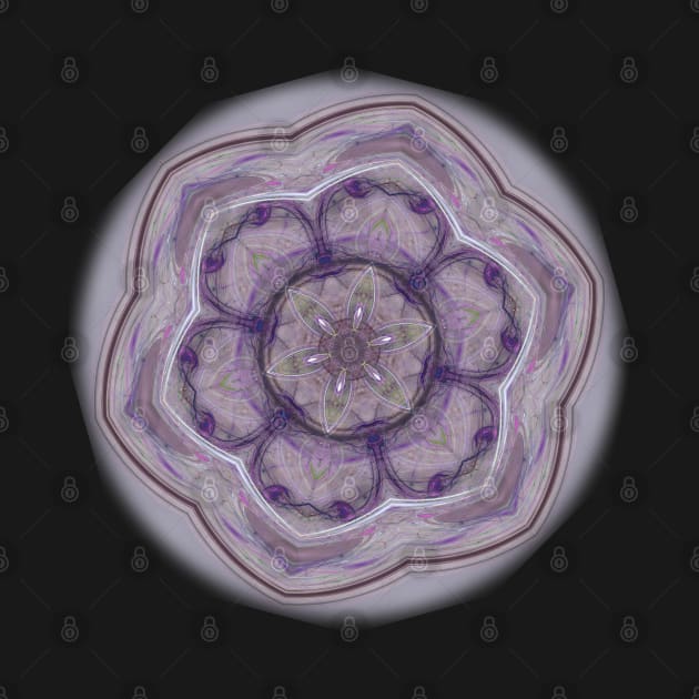 Fractal kaleidoscope flower in purple by hereswendy