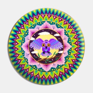 Magical Owl Mandala Pin