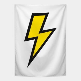 Yellow Lightning Bolt with Bold Black Outline Tapestry