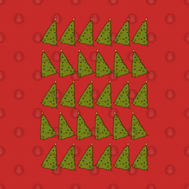 Pattern of Christmas Trees by ellenhenryart