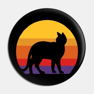 A T-shirt that combines the shadow of a cat in the sunset Pin