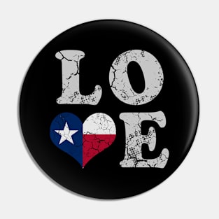 Love Texas Flag Home Family Texan Pin