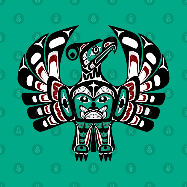 Northwest Pacific coast Haida art Thunderbird by redhomestead