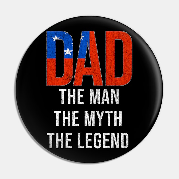 Samoan Dad The Man The Myth The Legend - Gift for Samoan Dad With Roots From Samoan Pin by Country Flags