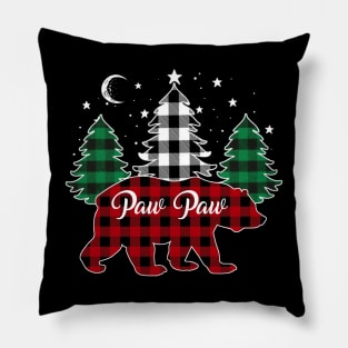 Paw Paw Bear Buffalo Red Plaid Matching Family Christmas Pillow