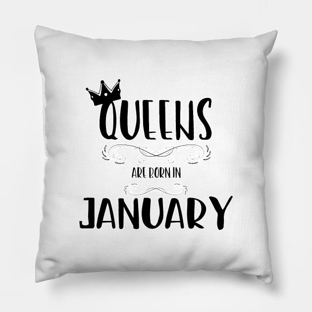 A queen was born in January Pillow by HBfunshirts