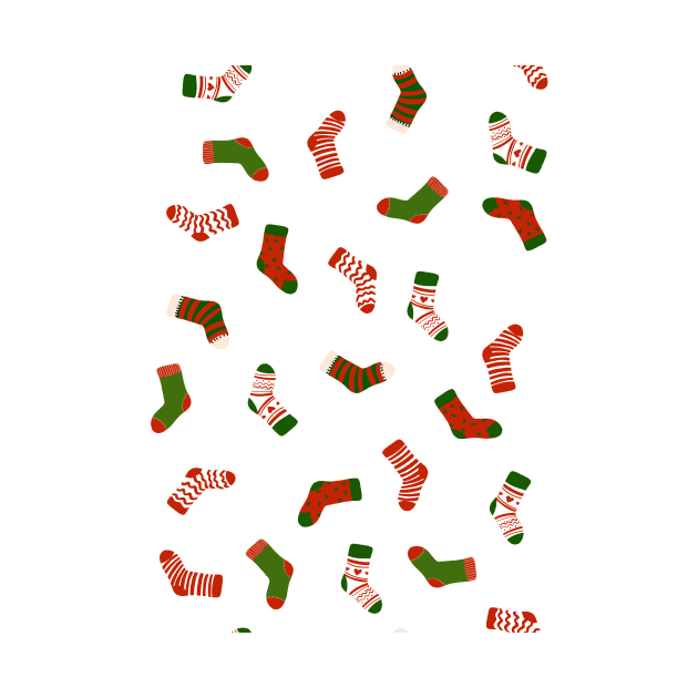 Christmas sock illustration, cute holiday pattern by gusstvaraonica