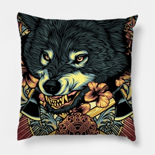 Angry Wolf Pillow
