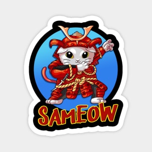 Dabbing Cat Samurai Funny Cats Motif Magnet