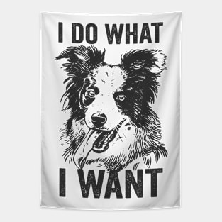 Border Collie Funny Dog I Do What I Want Tapestry