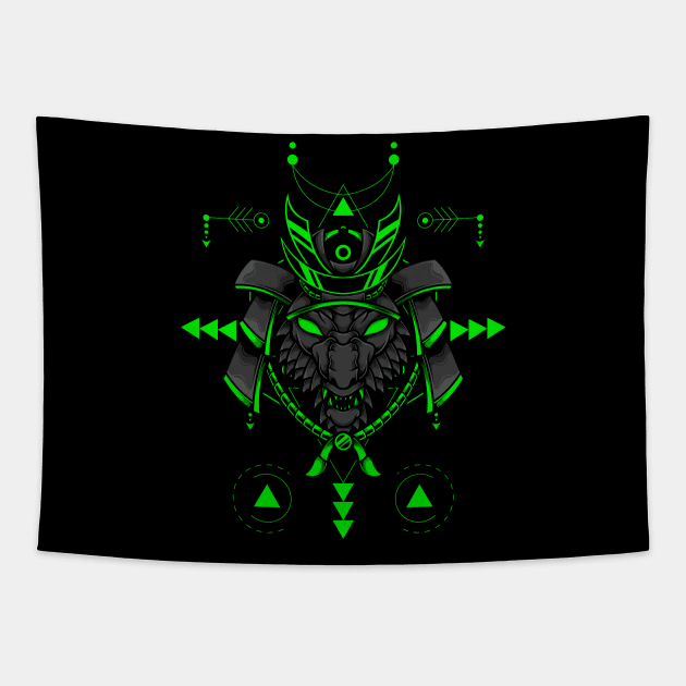 WOLF HEAD SAMURAI Tapestry by masrxyan