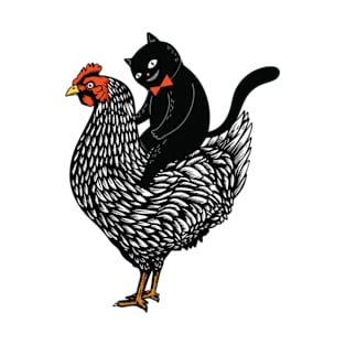 Tuxedo Cat on a Chicken T-Shirt
