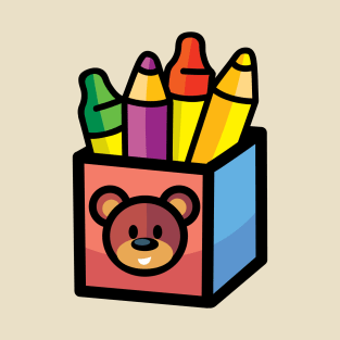 box of pencils with a bear's head T-Shirt