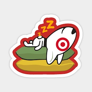 Sleeping Bullseye Dog Team Member Magnet