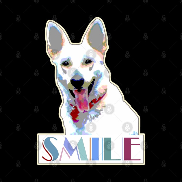 Cheerful Smiling Happy Dog Positive Motivation Cute Retro Dog Lover by DesignFunk