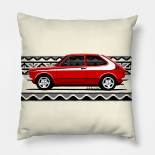 My drawing of the classic utility car decorated like the car from the police TV series Pillow