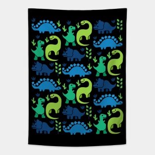 Blue and Green Dinosaurs Tapestry