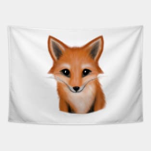 Cute Fox Drawing Tapestry