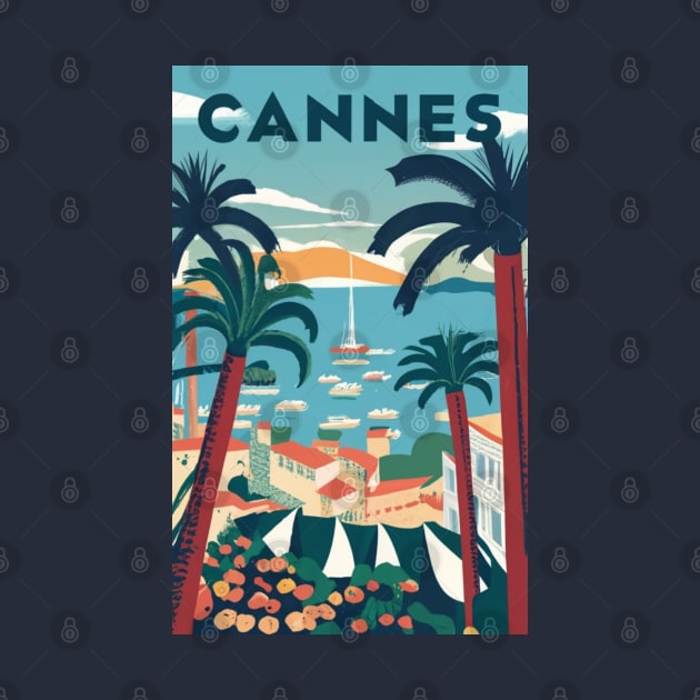 A Vintage Travel Art of Cannes - France by goodoldvintage